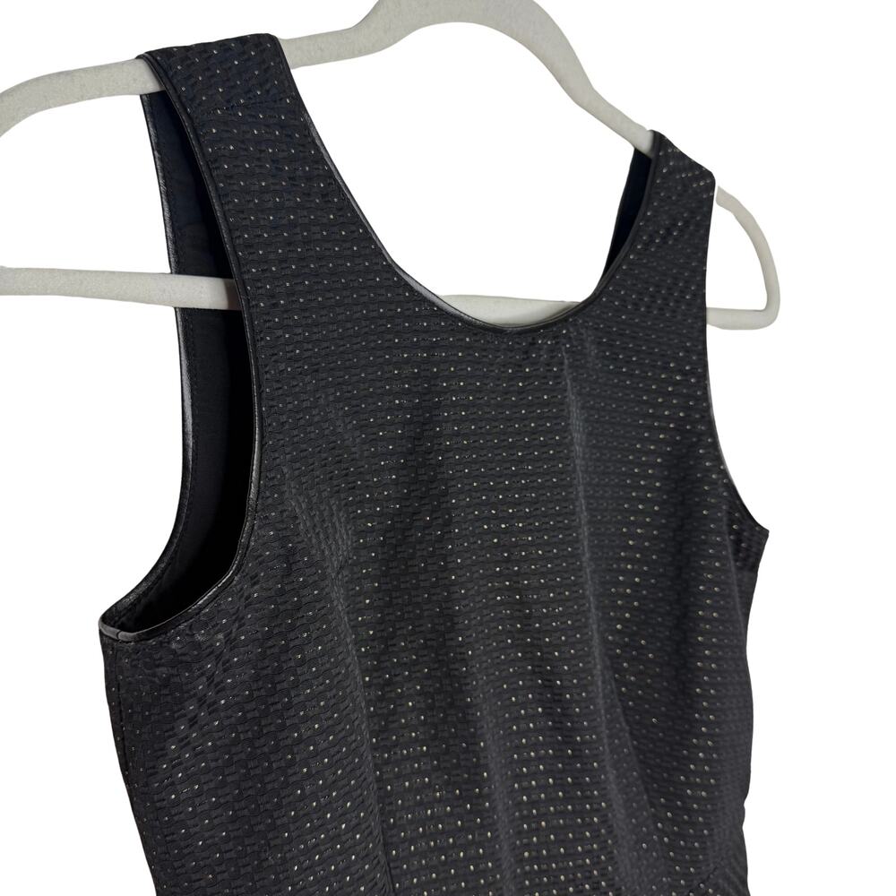Madewell Lowlight Shimmer Dot Fit & Flare Mini Dress Sz 0 Black Gold Sleeveless - Picture 2 of 13